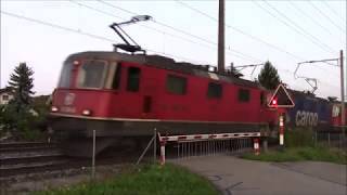 Spoorwegovergang / Bahnübergang Eiken Zwitserland / Schweiz