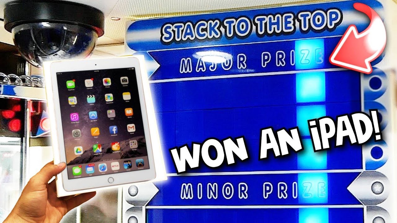 WINNING AN IPAD FROM STACKER!! Arcade Games YouTube
