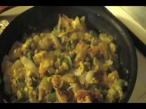 Cooking Fried Green Tomatoes/w Okra - Part 2