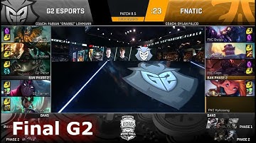 Fnatic vs G2 eSports | Game 2 Grand Final S8 EU LCS Spring 2018 | FNC vs G2 G-2