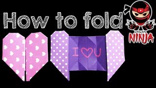 How To Fold: Origami Heart - (Hidden message inside)