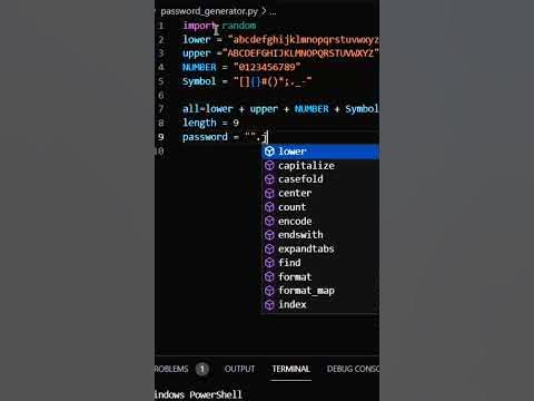 What?😯Python is soo Easy | Python Shortcut Tricks| Password Generator ...