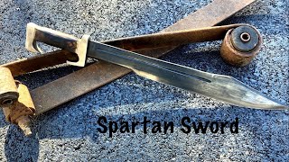 Rusty Leaf Spring Forged into a Spartan Sword