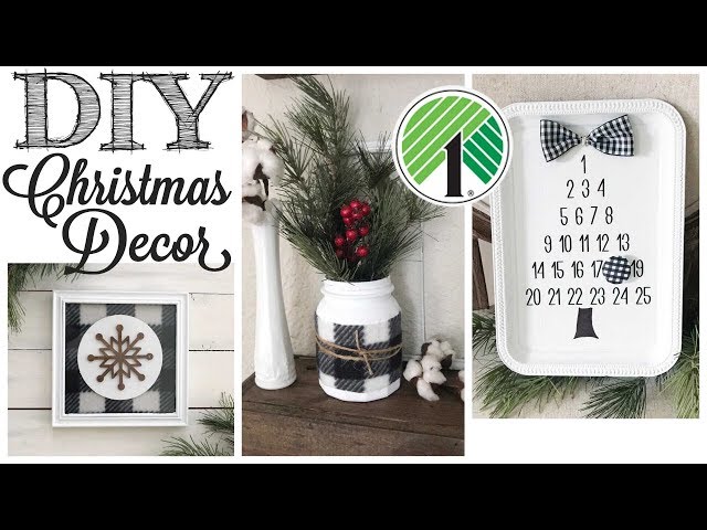 3 DIY DOLLAR TREE • WALMART • BUFFALO CHECK FARMHOUSE CHRISTMAS