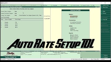 Auto Tax Rate Setup TDL File for Tally