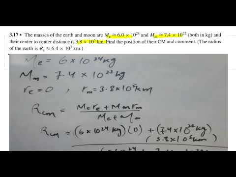 Classical mechanics//Numerical:3.17//center of mass#centerofmass #classicalmechanics