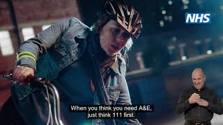 NHS 111 first TV advert, with BSL and subtitles.