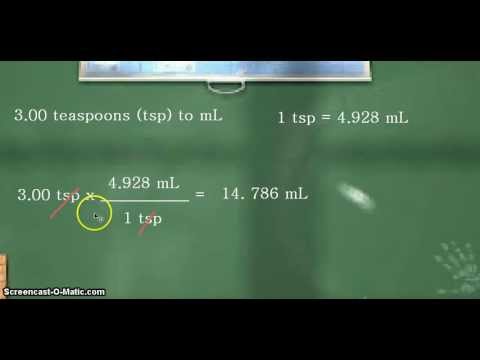 Unit conversion: teaspoons (tsp) to milliliters (mL) - YouTube