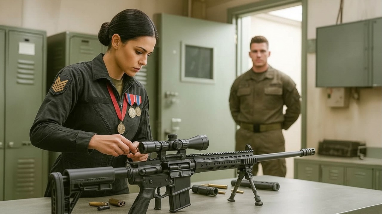 Der SEAL Kommandant sah sie das Barrett  50 reinigen – dann erkannte er ihren 3 247 Meter Rekord