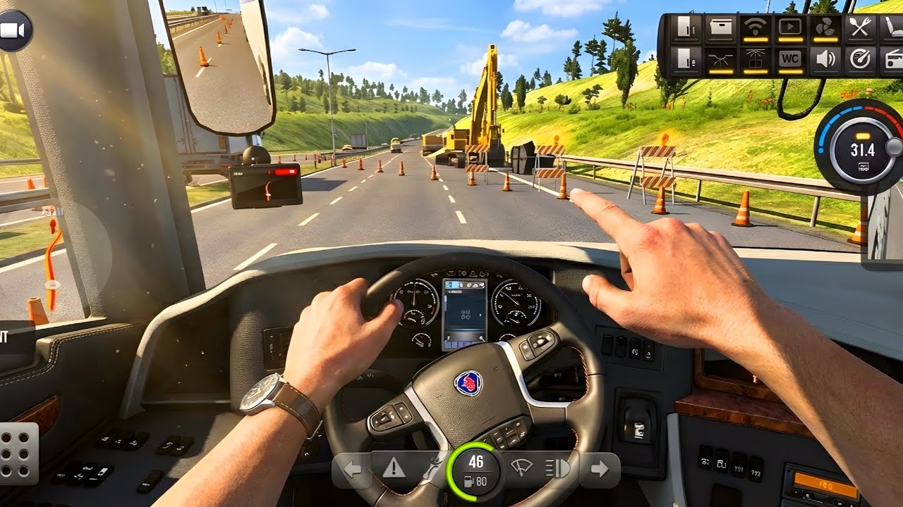 Bus Simulator Ultimate | Scania Turning HD | Road Contraction | Malaysia | Zuck | Mobile Gameplay 