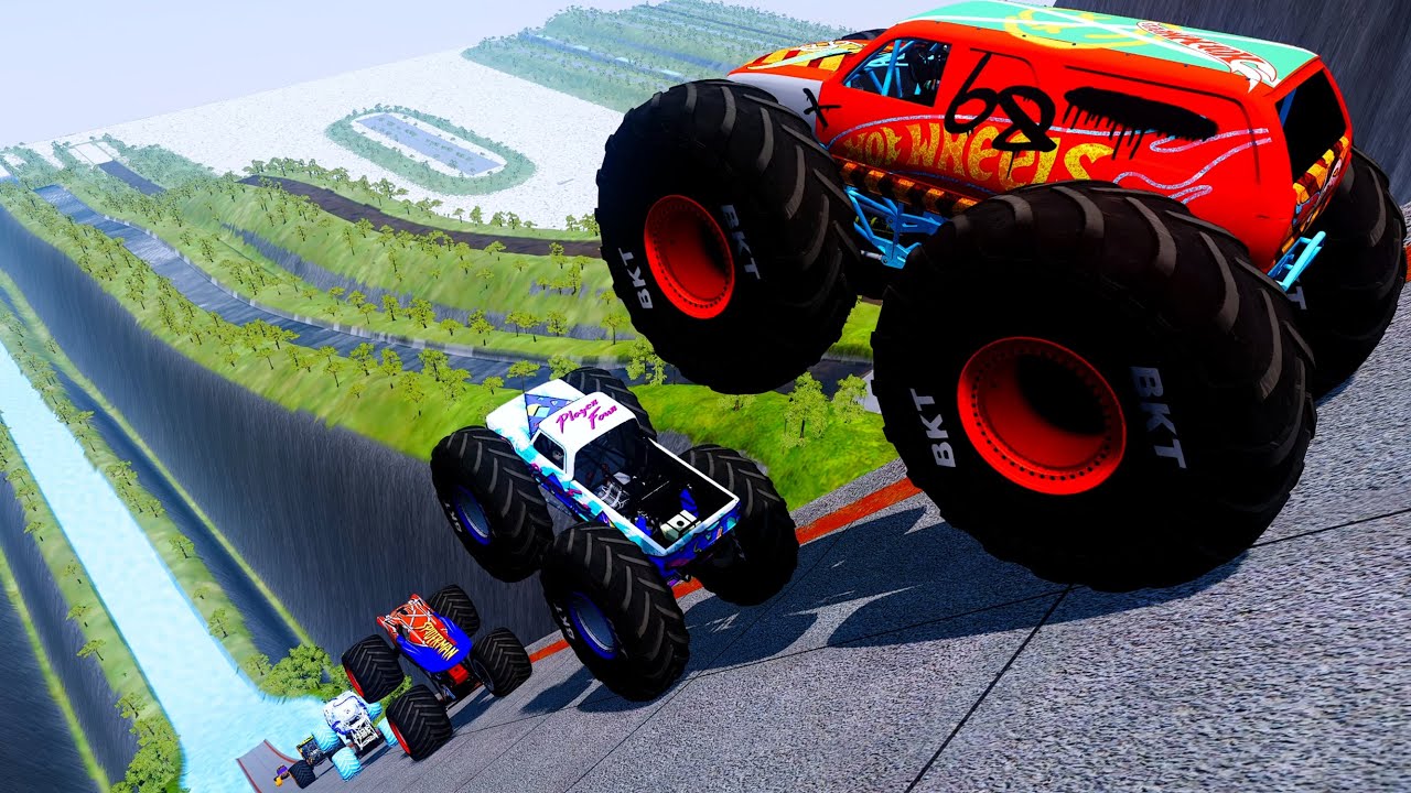 Epic High Speed monster trucks jumps stunts & crashes 