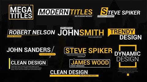 Lower Thirds Motion Graphics Templates