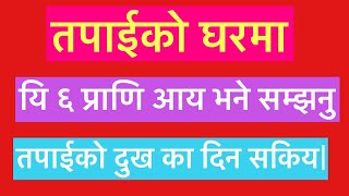 तपाईको घरमा यि ६ प्राणि आय भने सम्झनु तपाईको दुखका दिन सकिय |