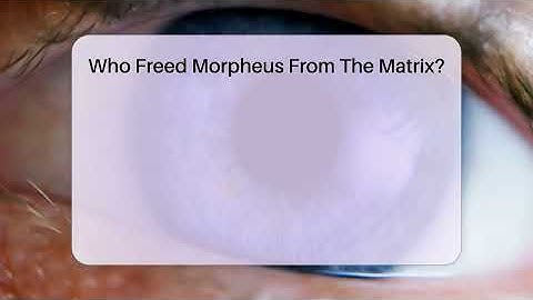 Who Freed Morpheus From The Matrix? - The SciFi Reel