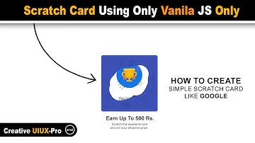 How to Make a scratch card using HTML, CSS And Vanila JS Like Google scratch card @uiuxpro