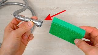 🔥 Insert the sponge into the shower hose and a miracle will happen! 👍🏻 🔝 video of a plumber