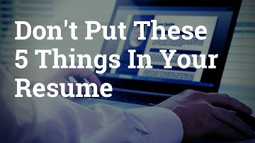 Resume Building Tips | Avoid These 5 Mistakes When Resume Making