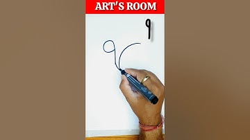 🐌 How To Draw A Snail With Number 9 | Easy Drawing Tutorial 🎨 #shorts #artsroom #drawing