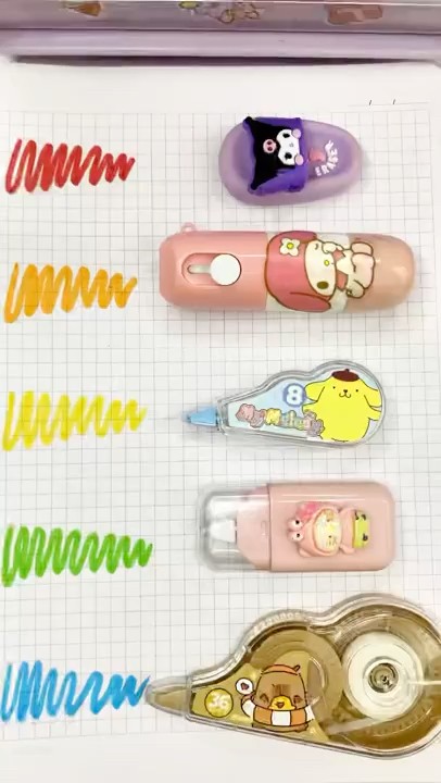 Sanrio Correction Pen Test ✨ | Clean Erasing Challenge #clean #sanrio #kawaii #cute #pen