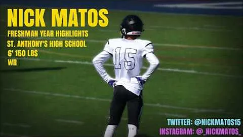 Nicholas Matos Freshman Football Highlights
