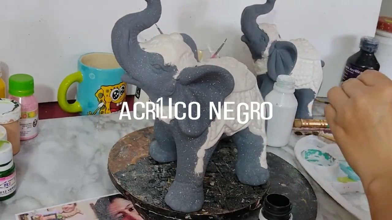 técnica efecto GRANITO EN ELEFANTES/fácil y rápido 