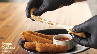 【チーズが伸びる】チーズスティックフライの作り方/ How to cook "Cheese Sticks"【さけるチーズアレンジ】