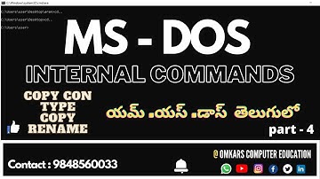 How To Create Folders mkdir dir rmdir remove folders using ms-dos in Telugu | DOS Internal Commands