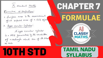 [10th Maths] Chapter 7- Mensuration | Formulae, Definitions | Tamil Nadu | Classy Maths