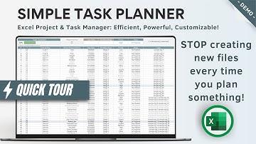 Simple Excel Task Planner: Organize Work, Track Deadlines, Boost Productivity - Quick Demo