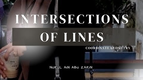 Coordinate Geometry: Intersections of Lines