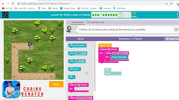 Code org Lesson 16 While Loops in Farmer