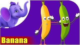 Banana Fruit Rhyme for Children, Banana Cartoon Fruits Song for Kids
