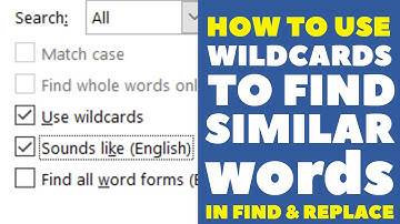 Use WILDCARDS Check Box to FIND 2 (two) SIMILAR WORDS in FIND AND REPLACE | Microsoft Word