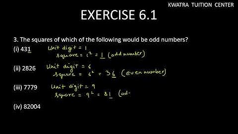 3. The squares of which of the following would be odd numbers? Q3 Ex 6.1 Square and Square roots