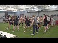 Local football players training in the offseason at queen city athletics