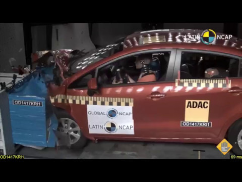 Kia Rio No Airbag Crash Test Latin Ncap Youtube