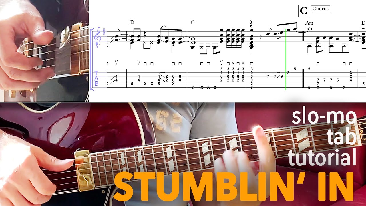 STUMBLIN' IN guitar tabs tutorial solo acoustic fingerstyle - YouTube