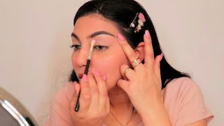 مكياج بينك جلوي بناتي وكيوت جداا يحلي الملامح - مكياج خليجي- مخصوص لتوسيع العيون  MAKEUP TUTORIAL