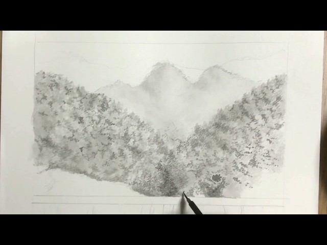慶泉 水墨画 森の風景 慶泉 水墨画 森の風景 Summer Landscape by Tomita Keisen 富田