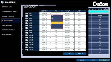 Alarm Recording - CAMSCAN DVR 3000, 5000, 6000, and 8000 Series