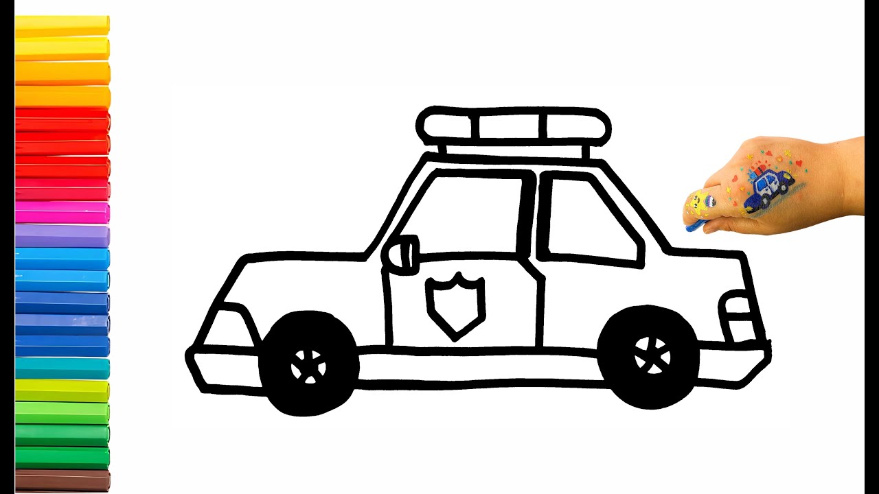 How To Draw A Police Car For Kids Step By Step