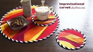 Improvisational curved - How to sew original patchwork on your desk.