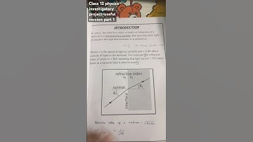 12th physics Investigatory project part1refractive index of water,oil using plane mirror,lens,needle