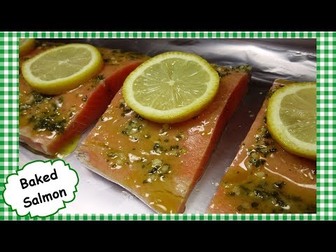The BEST Oven Baked Salmon ~ Easy Healthy Lemon Garlic Salmon Recipe