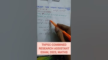 Tnpsc-Combined Research Assistant Exam, Maths, 09.09.2023