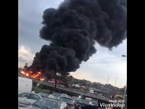 Scores Dead, At Least 57 Vehicles Burnt As Tanker Explodes On Lagos-Ibadan Road Express way