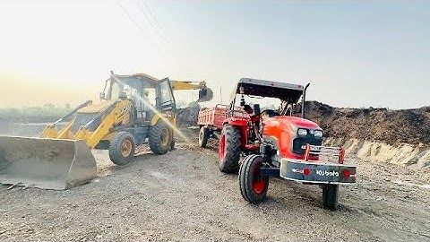 JCB 3dx Loading Soil Mahindra 575 | John Deere | Kubota 5501 Stuck in Mud #jcbvideo #jcb3dx #tractor