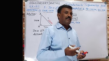 SSLC MATHS. INTRODUCTION TO TRIGONOMETRY. EX NO 11.1(1).PAGE-50.In a 🔺 ABC, right angled at B.