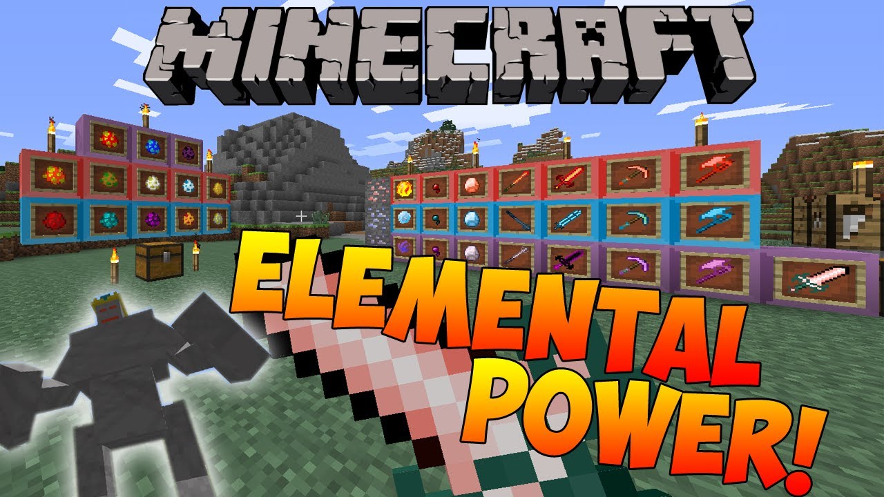 Minecraft Elemental Power Powerful Weapons New Mobs Bosses Mod Showcase Youtube