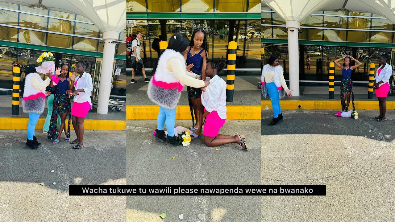 DRAMA AT JKIA😭💔SHE CAME FROM CANADA AND SHOCKINGLY SHE WAS RECEIVED BY CO-WIFE INSTEAD OF HUBBY😭